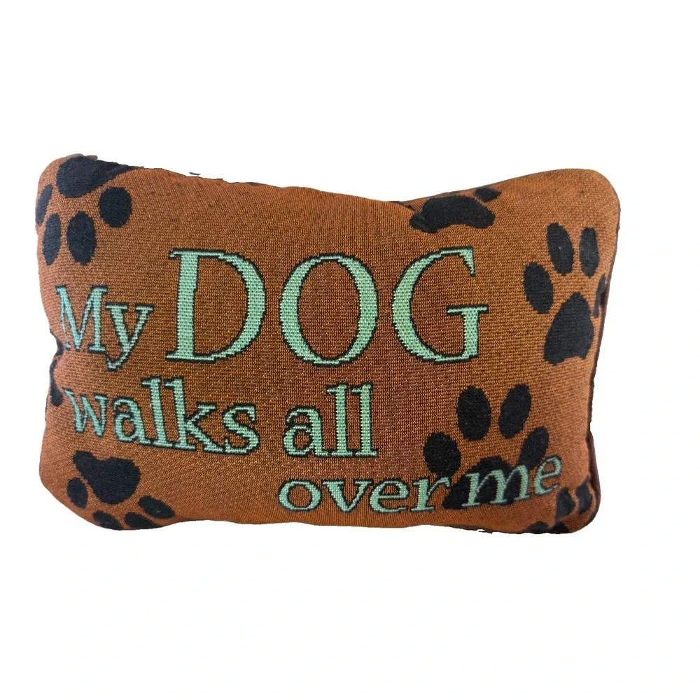 Vintage Tapestry Dog Accent Pillow 